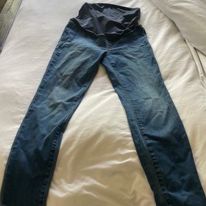 Madewell maternity jeans over the belly skinny jeans in Danny wash